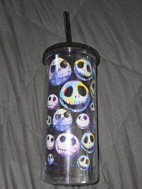 Nightmare Before Christmas Wall Tumbler with Straw - Multicolor